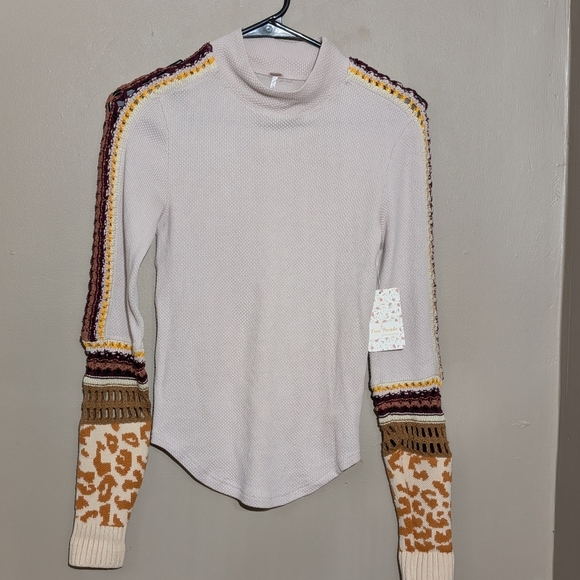 Free People Switch It Up Thermal, Size:Small, Color:Sand - Picture 1 of 7